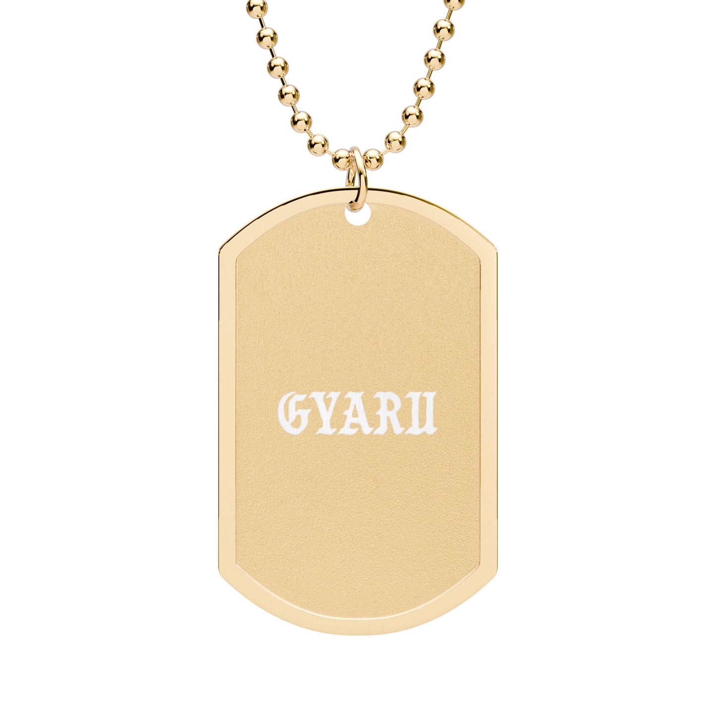 Collar con placa de identificación personalizada para perro — Placa grabada con nombre y cadena de bolas
