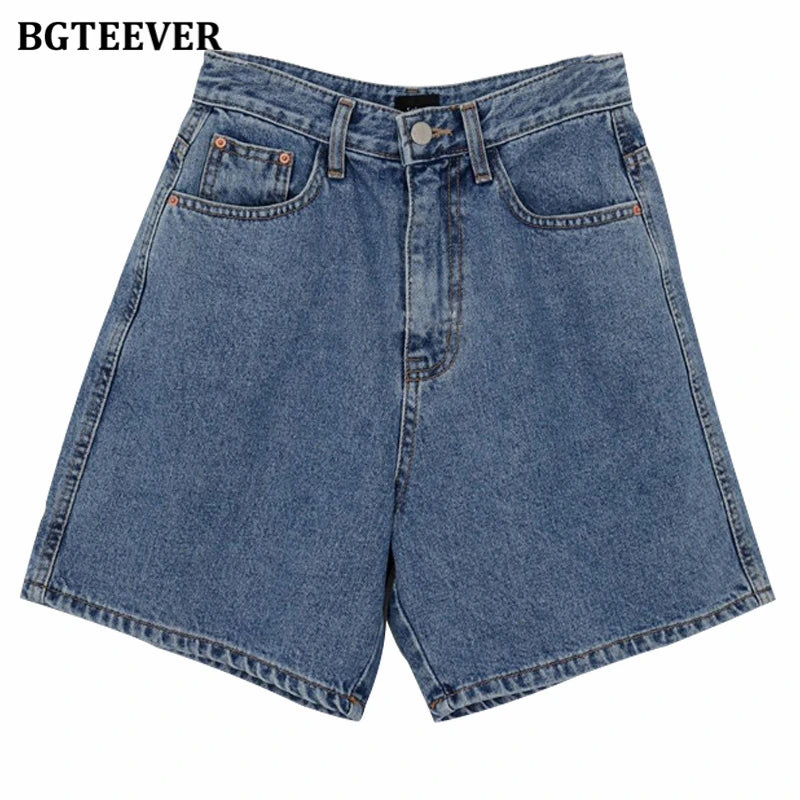 Short de mezclilla recto de cintura alta