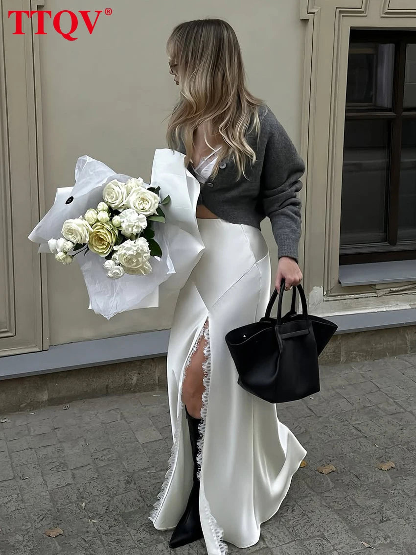 Loose Satin Skirt