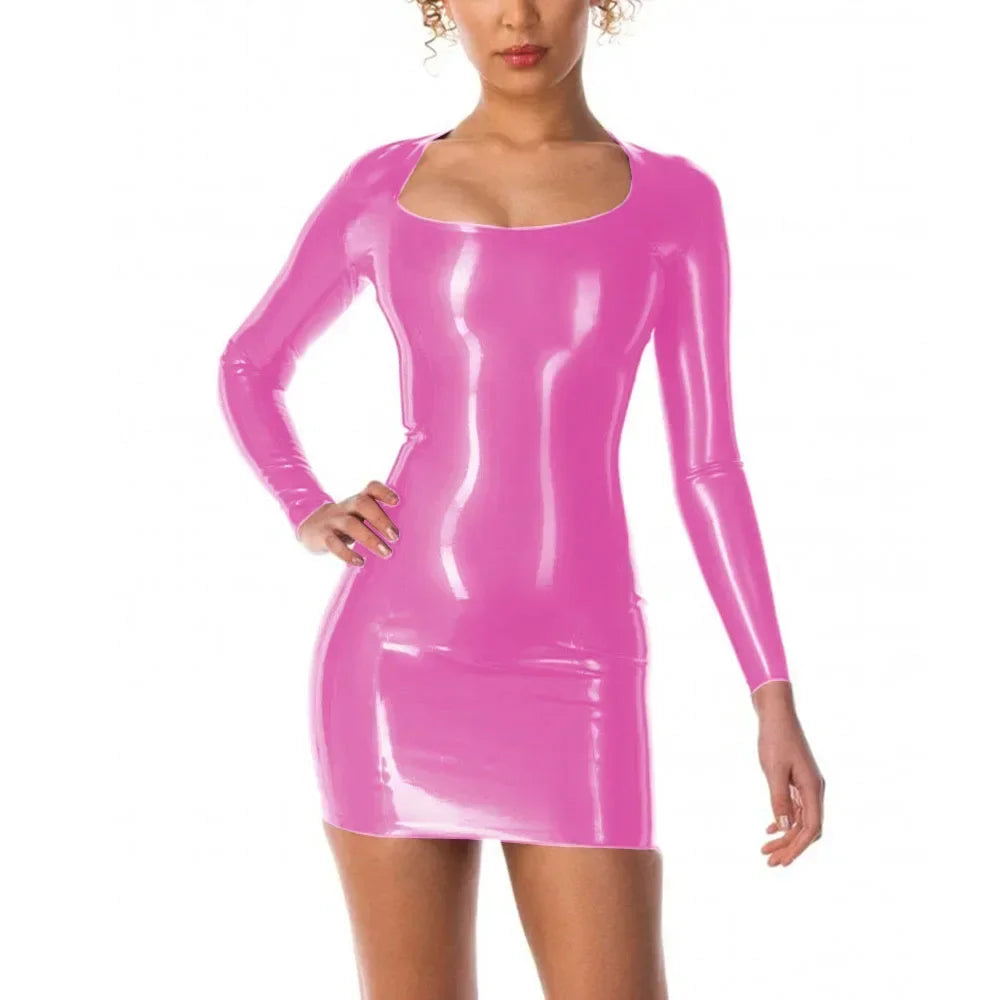 Scoop Neck Long Sleeve Bodycon Mini Dress