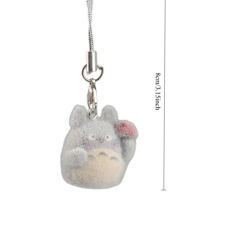 6PCS My Neighbor Totoro Flocked Charms