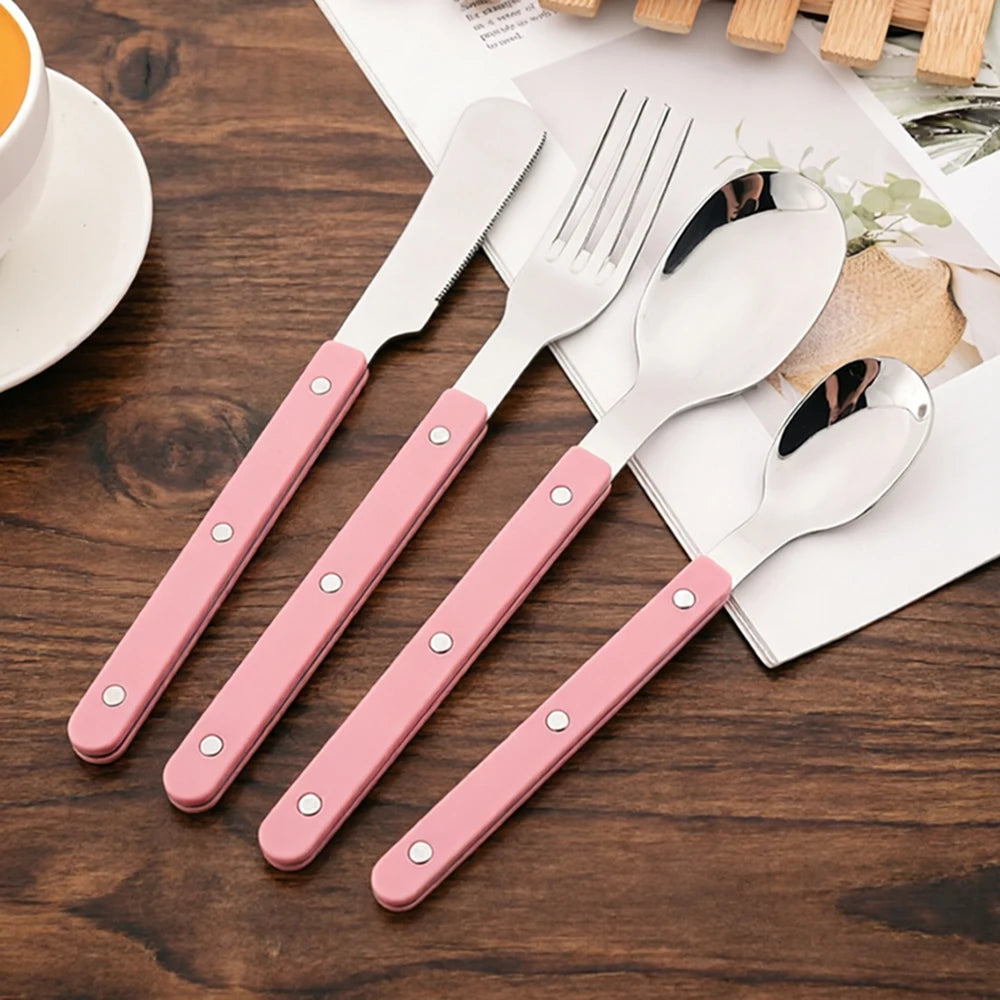 4Pcs Acrylic Handle Flatware