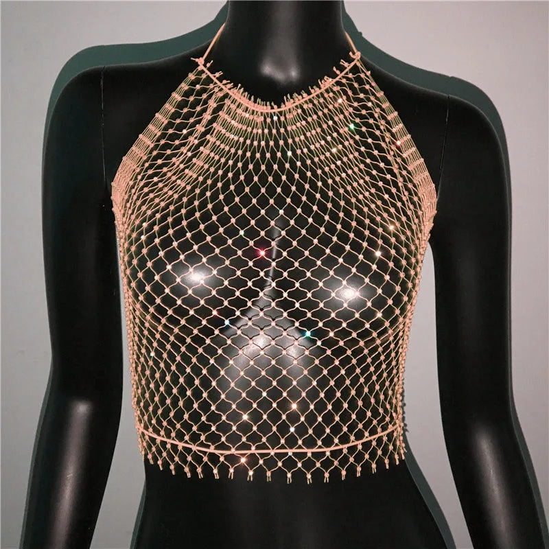 Top sin mangas liso con cuello redondo