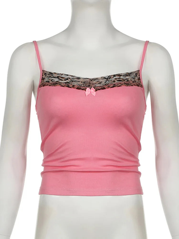 Leopard Print Stitched Crop Top