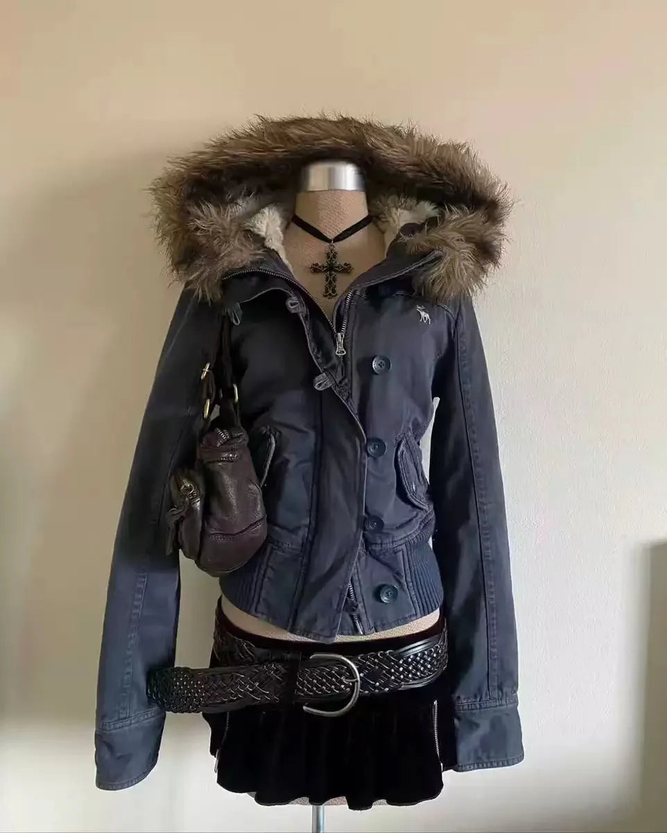 fur hooded jacket