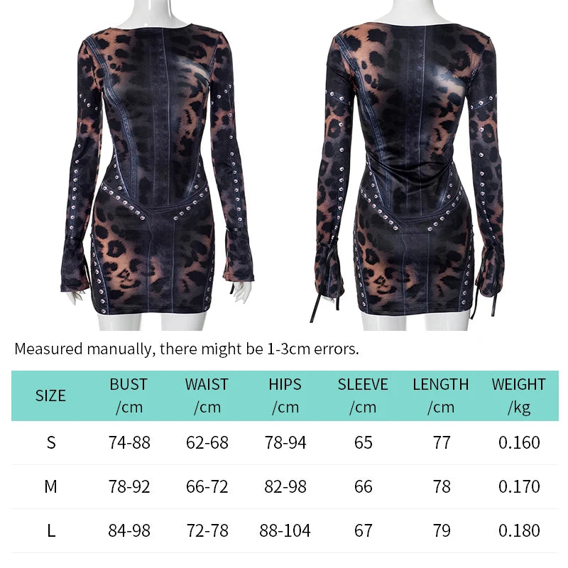 Leopard Print Slim Flared Dress