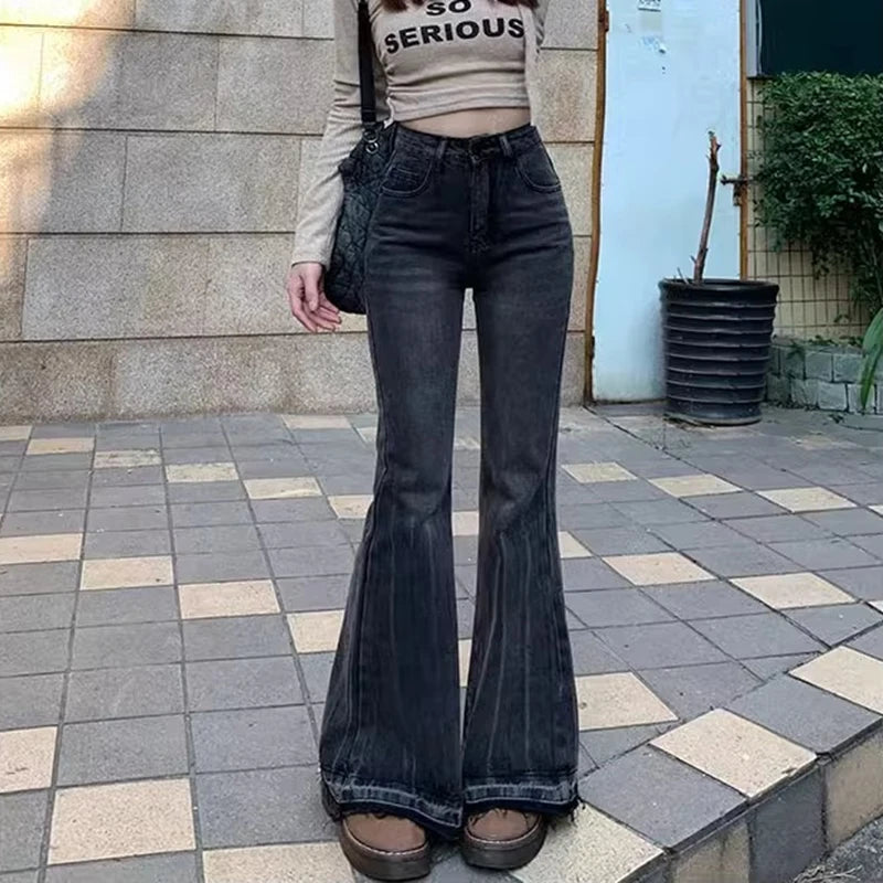 High Waist Casual Flare Jeans