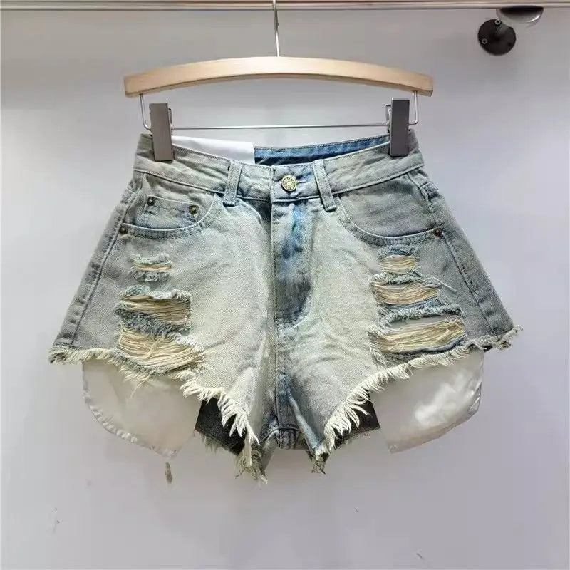 Pantalones Cortos de Mezclilla Lavada