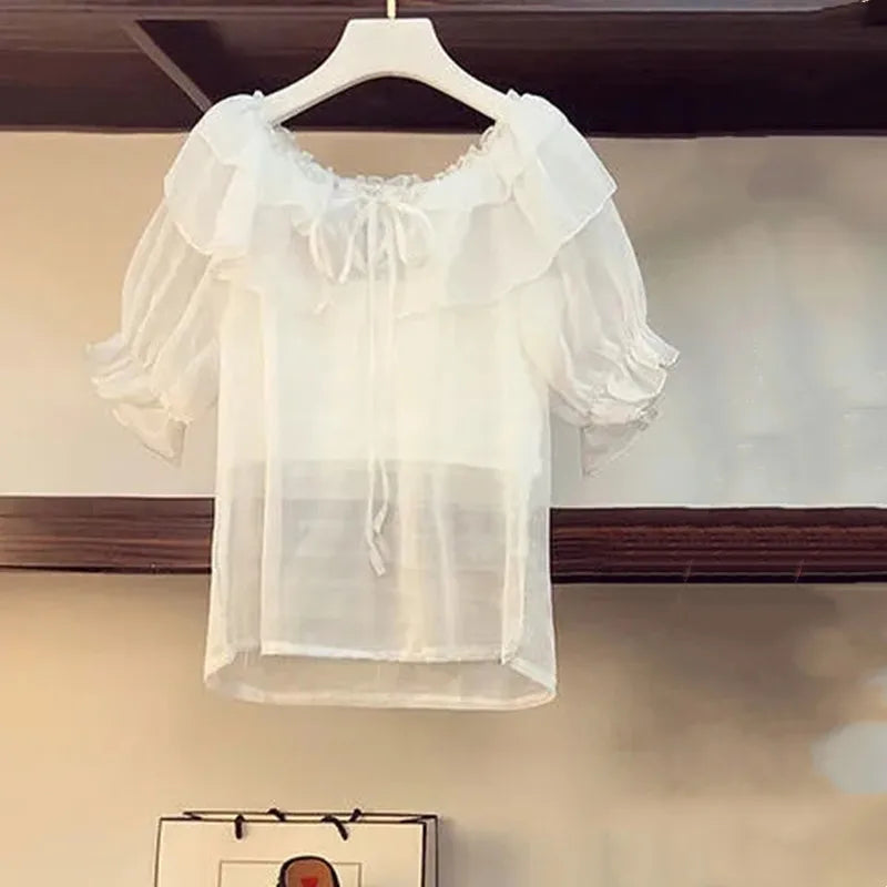 Conjunto de Vestido Vaquero con Tirantes y Camisa de Gasa