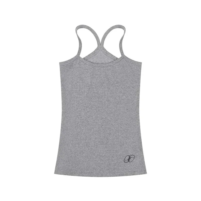 Letter embroidery Long Tank Top