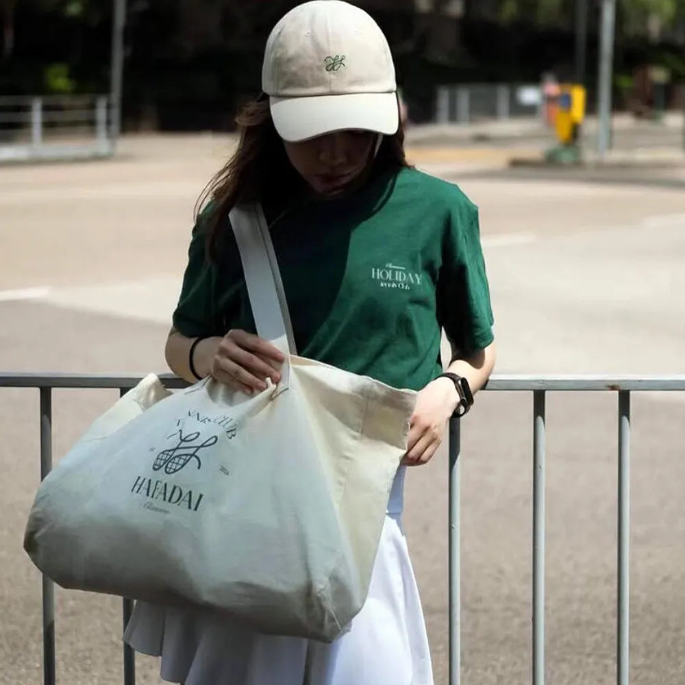 Camisetas de mujer American Vintage Tennis Club con estampado, color verde oscuro, holgadas, de algodón, camisetas de moda Ins de verano de manga corta
