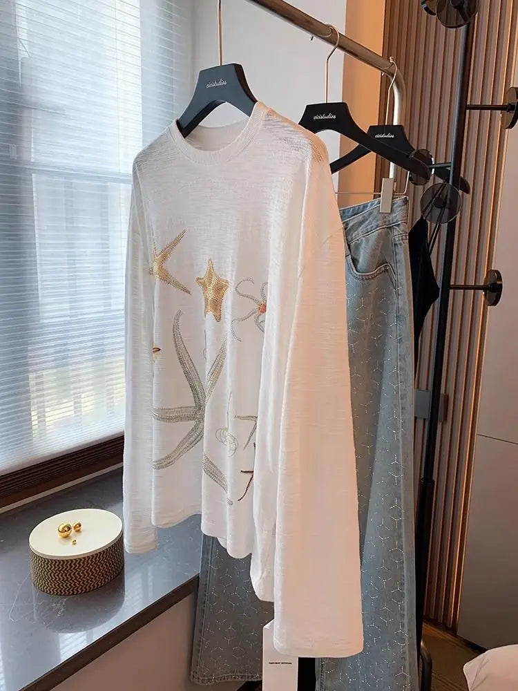 Camiseta de manga larga con estrellas de mar