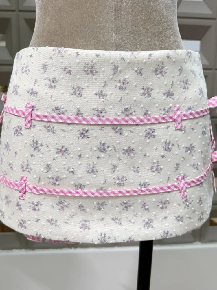 Conjunto de 2 piezas de patchwork a cuadros florales