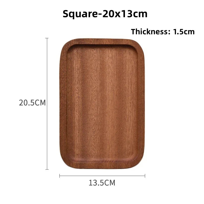 Solid Wood Serving Tray Oval Tea Tray