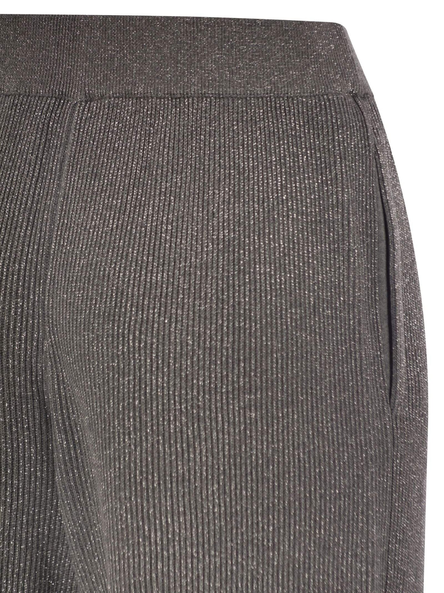 Brunello Cucinelli Women English Rib Cotton And Viscose Pants