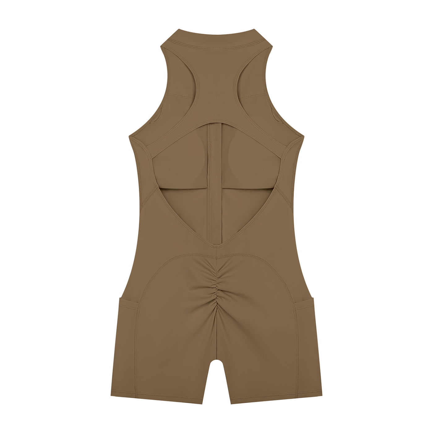 Mono enterizo de yoga con cremallera corta para mujer