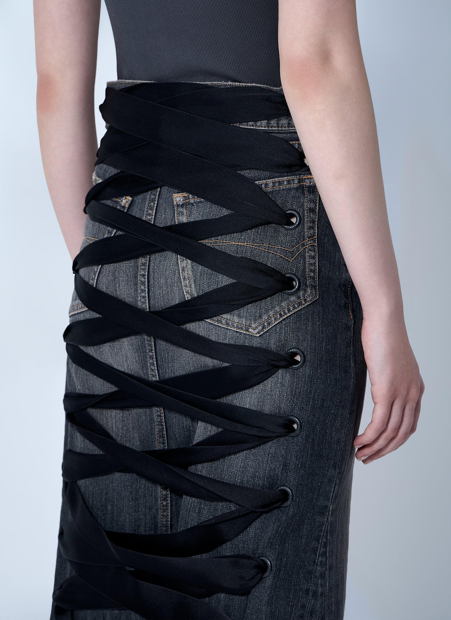 Balenciaga Women Lace-Up Skirt