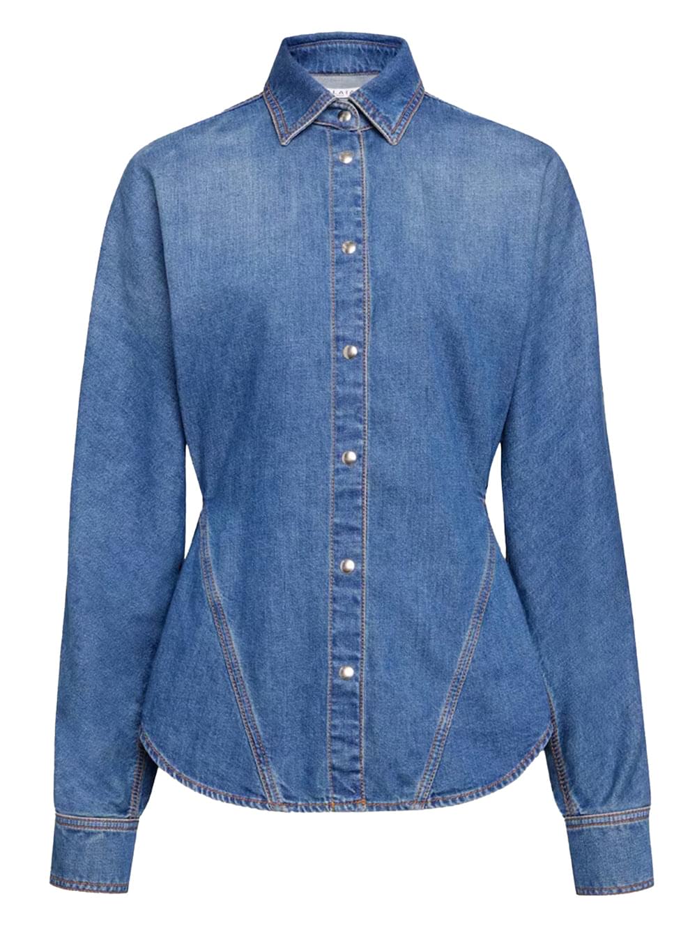 Alaia Women Round Denim Shirt