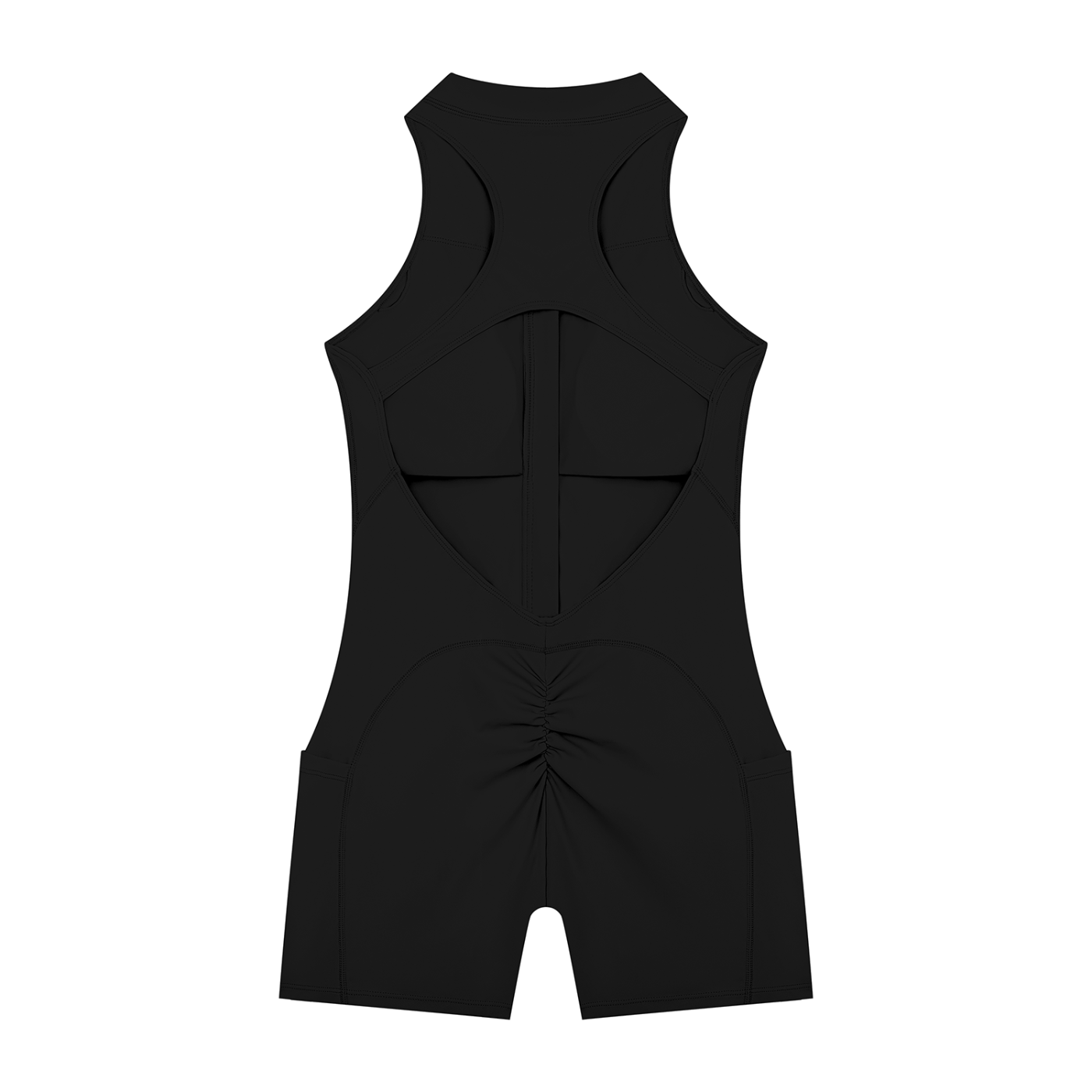 Mono enterizo de yoga con cremallera corta para mujer