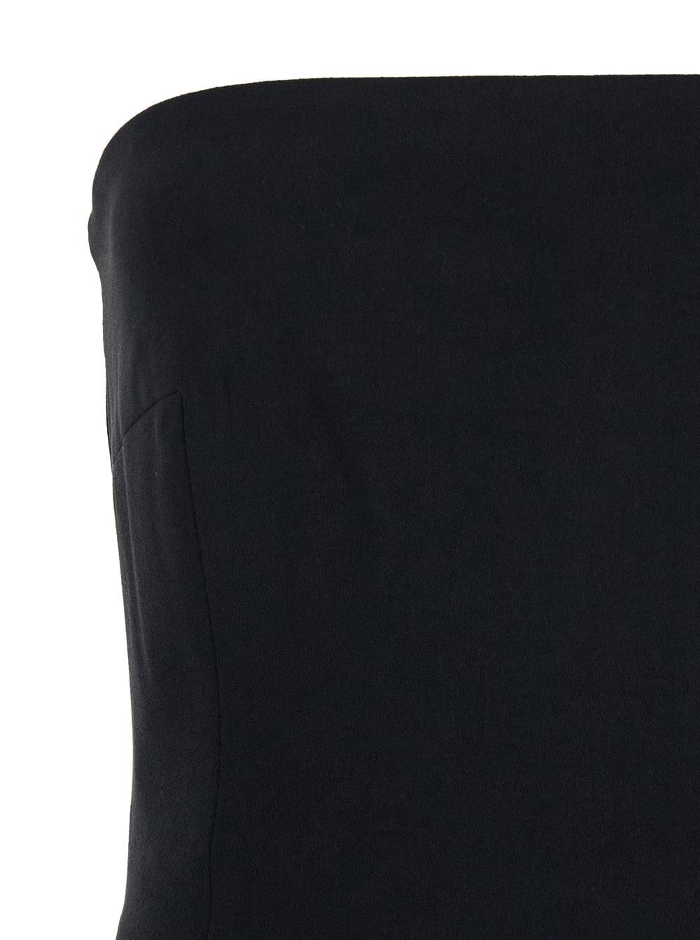 Solace London Women 'Anderson' Black Long Dress With Bare Shoulder And Back Slit In Twill Woman