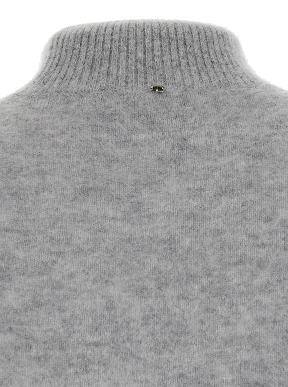 Sportmax Women 'Gubbio' Grey Cropped Sweater With High Neck In Cashmere Woman