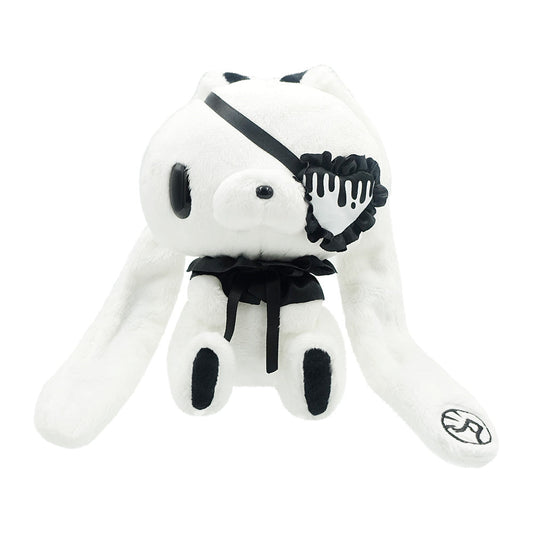 All Purpose Bunny Eye Patch Palm-Sized Sitting Plush (White)