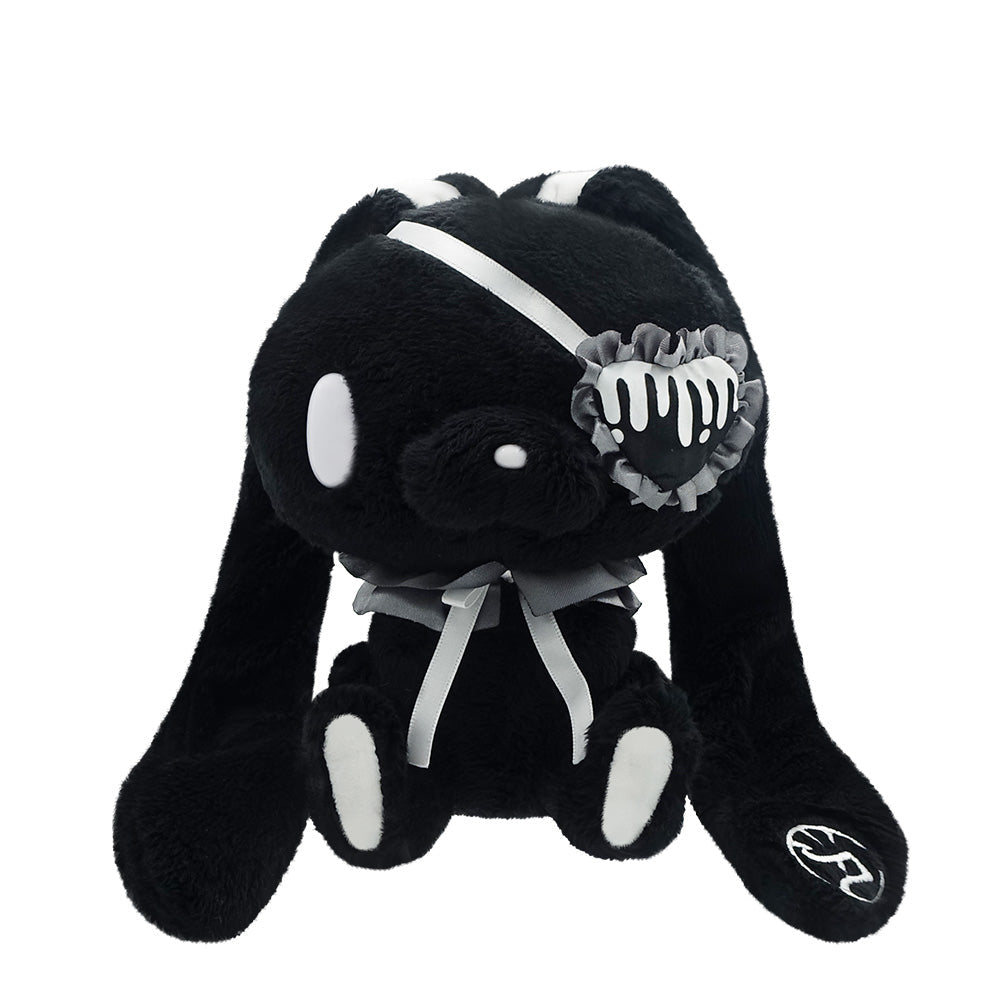 Peluche de Conejo con Antifaz de Uso General, de Tamaño de Palma, Sentado (Negro)