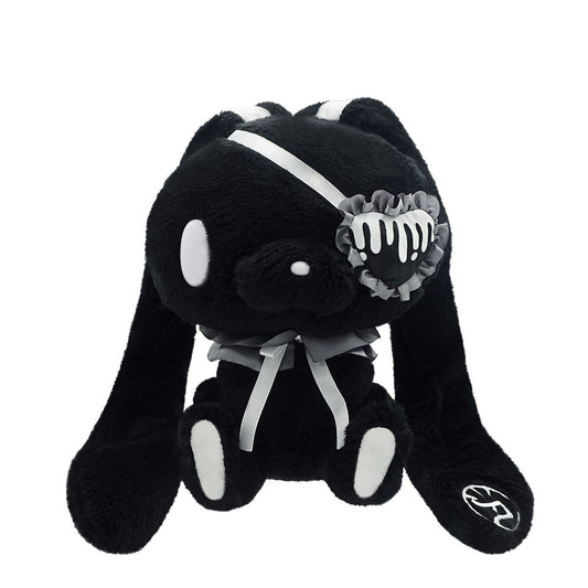 All Purpose Bunny Eye Patch Palm-Sized Sitting Plush (Black)