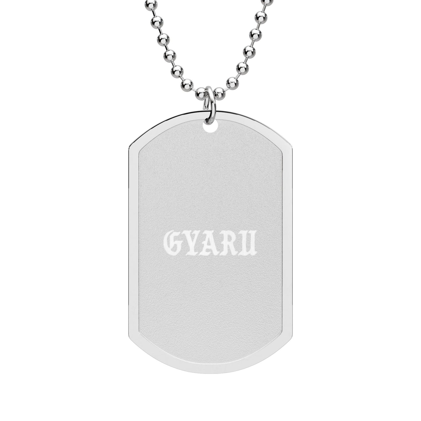 Collar con placa de identificación personalizada para perro — Placa grabada con nombre y cadena de bolas