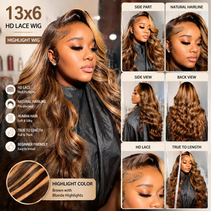 Highlight Brazilian Body Wave Lace Front Wig