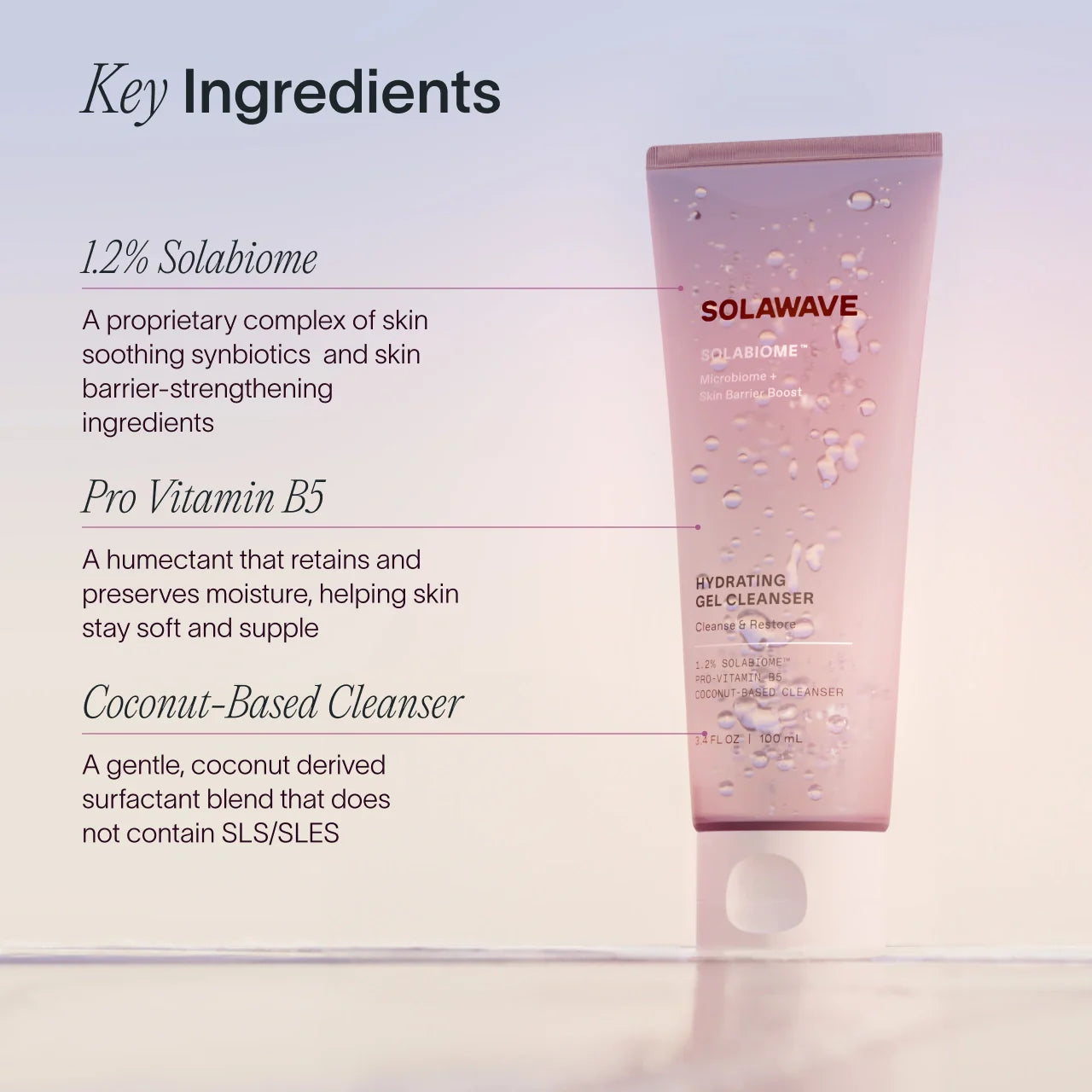 Limpiador en gel hidratante prebiótico y probiótico