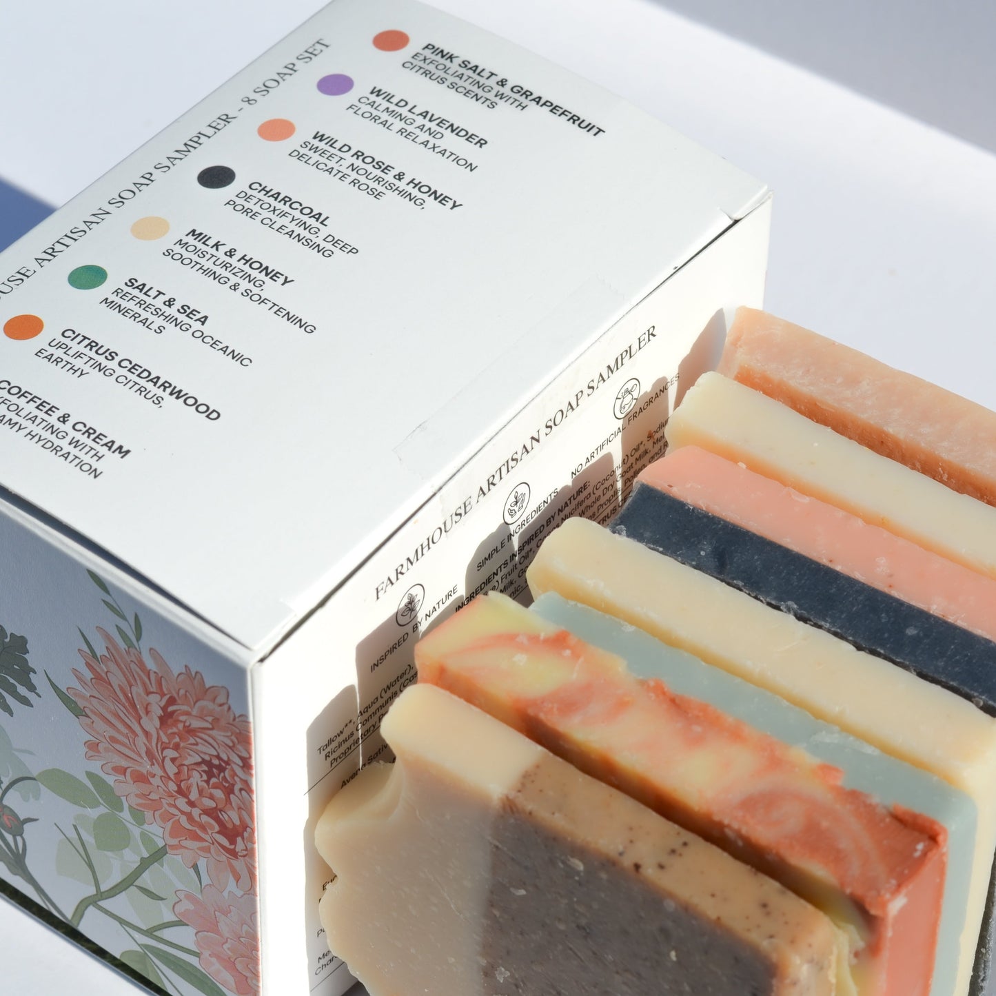 Muestra de jabón artesanal de leche de cabra y sebo de granja