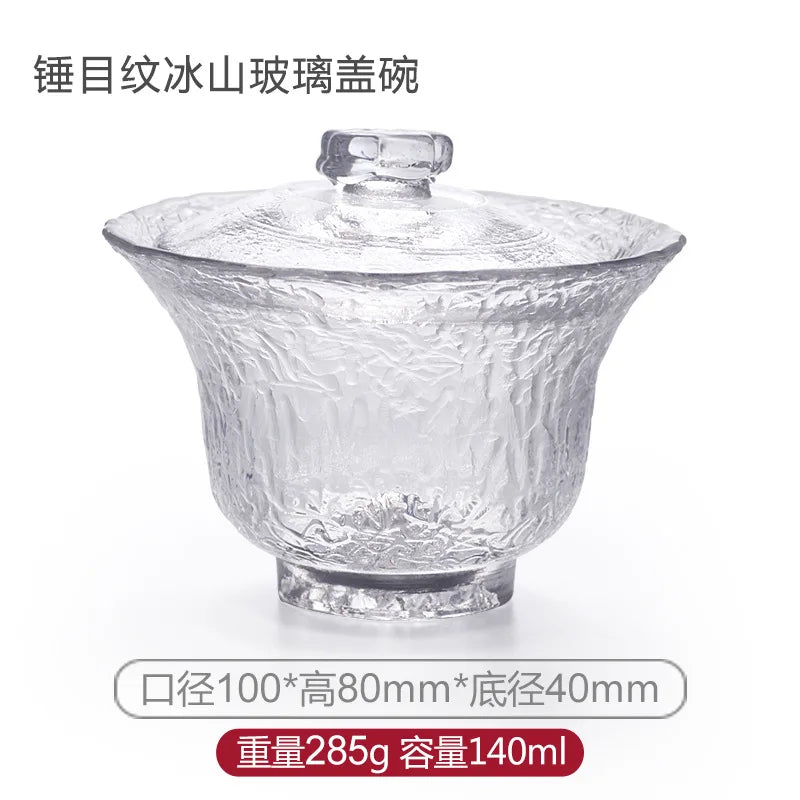 Japanese Style Glass Gaiwan Tea Cup and Lid