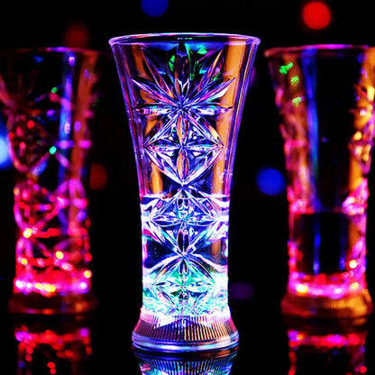 Snowflake LED Flashing Color Change Water Activated Light up Beer Whisky Cup