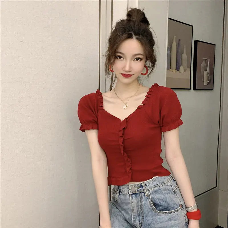 V-neck Short-Sleeved T-shirt