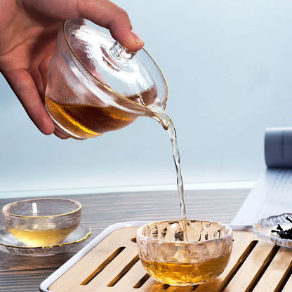 Japanese Style Glass Gaiwan Tea Cup and Lid