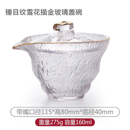 Japanese Style Glass Gaiwan Tea Cup and Lid