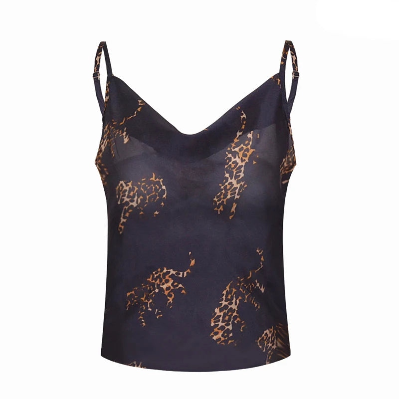 Leopard Printing Satin Cami