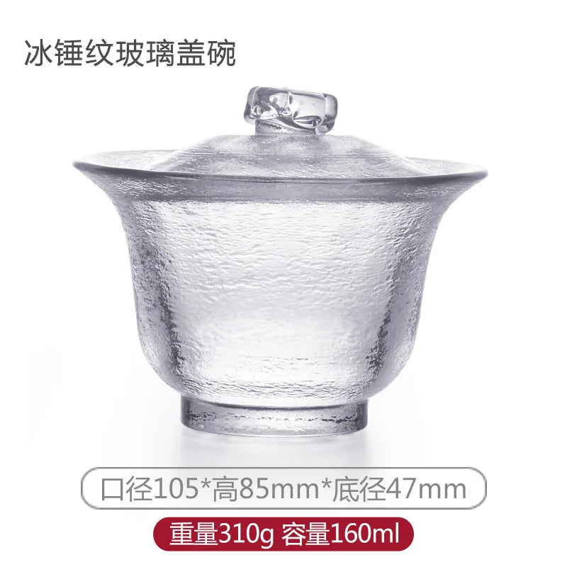 Japanese Style Glass Gaiwan Tea Cup and Lid