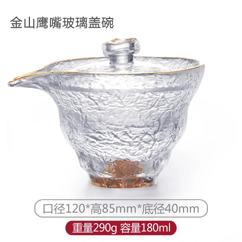 Japanese Style Glass Gaiwan Tea Cup and Lid