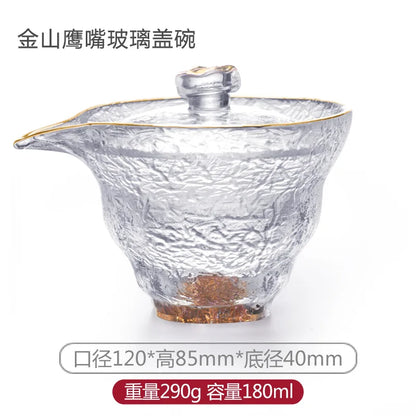 Japanese Style Glass Gaiwan Tea Cup and Lid