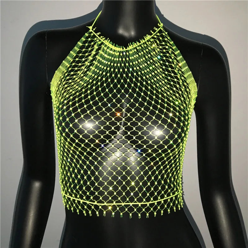 Top sin mangas liso con cuello redondo