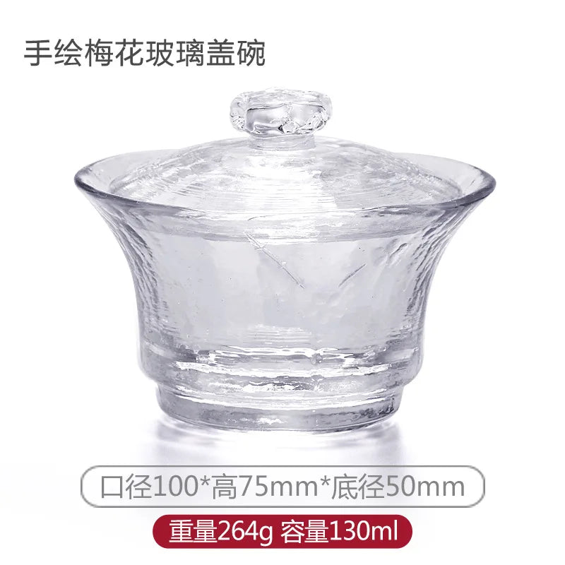 Japanese Style Glass Gaiwan Tea Cup and Lid