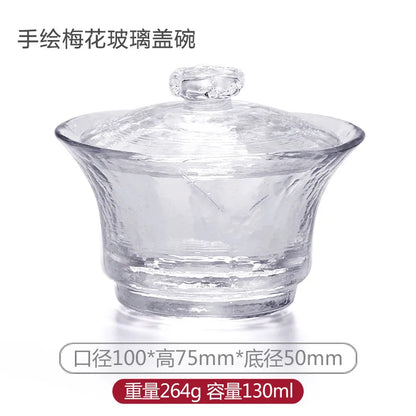 Japanese Style Glass Gaiwan Tea Cup and Lid