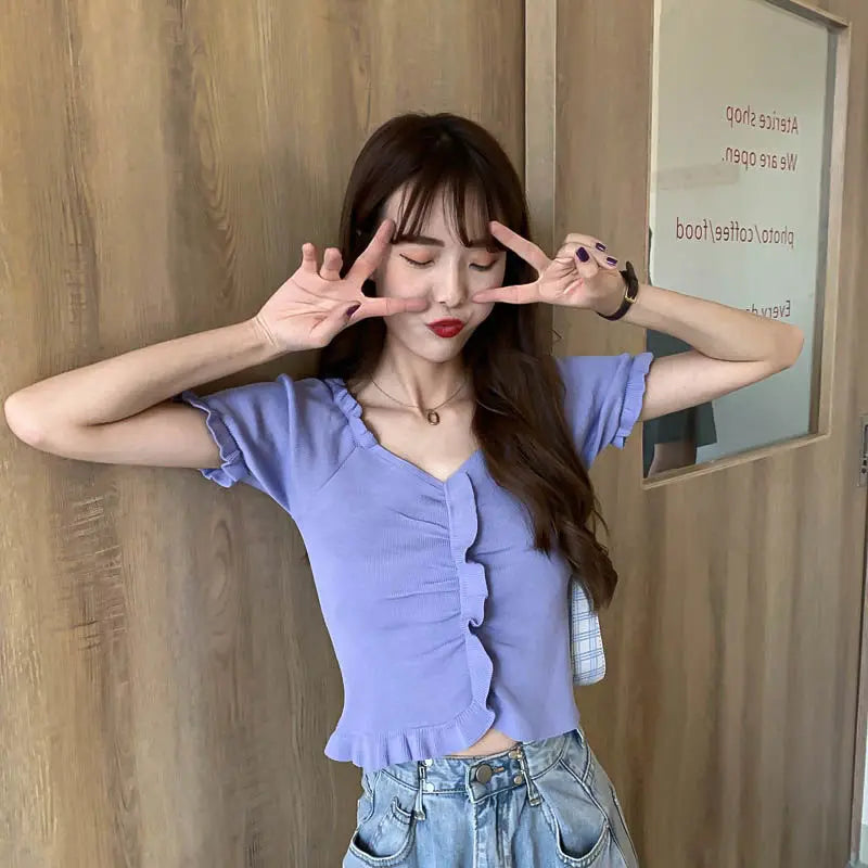 V-neck Short-Sleeved T-shirt