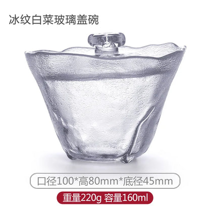 Japanese Style Glass Gaiwan Tea Cup and Lid