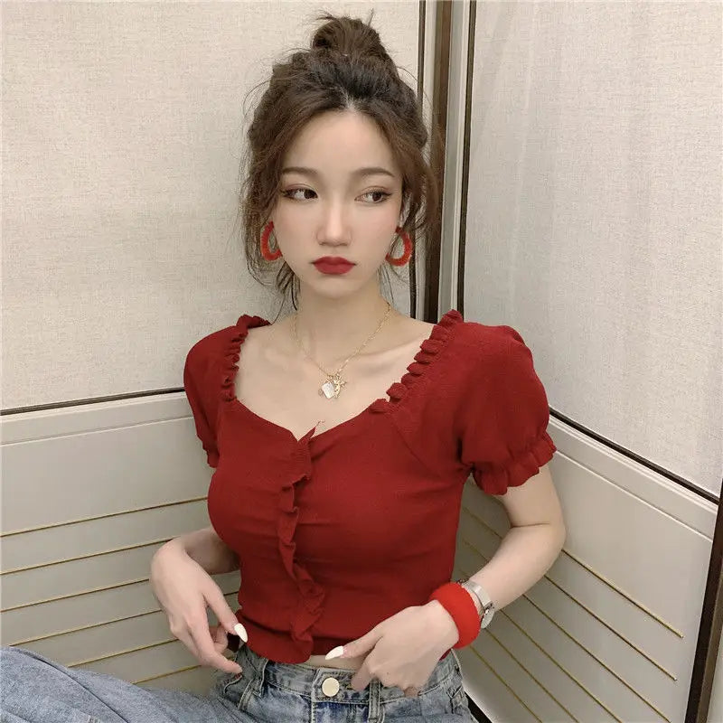 V-neck Short-Sleeved T-shirt