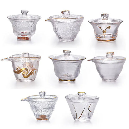 Japanese Style Glass Gaiwan Tea Cup and Lid