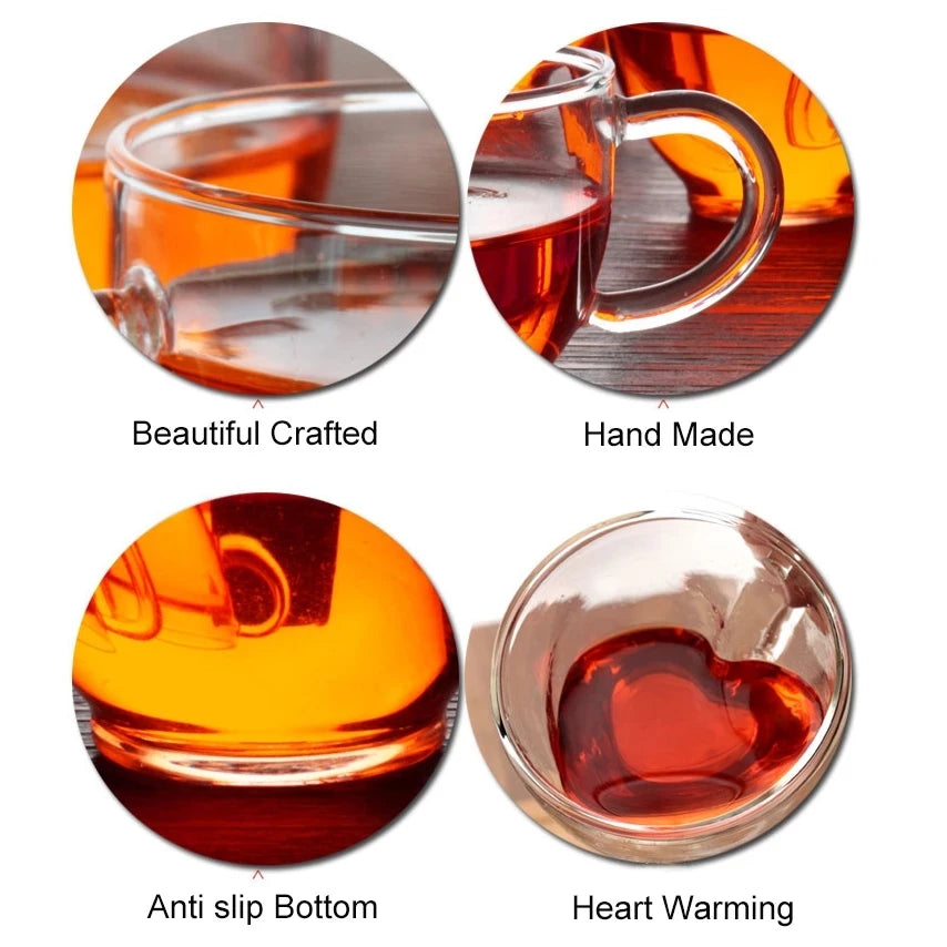 Heart Shaped Glass Mug