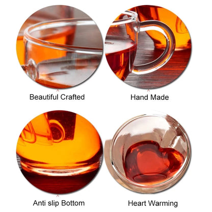 Heart Shaped Glass Mug